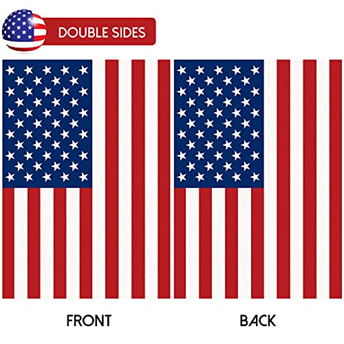 sticro 2 Pack American Flag Garden Flags, 12” x 18” Double-Sided Patriotic Garden Flag Vibrant Color, Memorial Day 4th Of July Banner Outdoor Decor Yard Sign - Image 3
