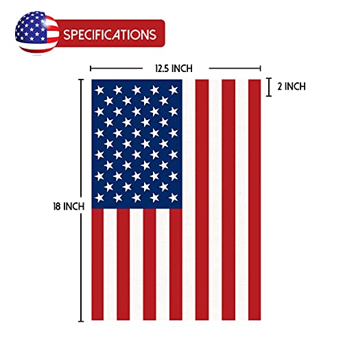 sticro 2 Pack American Flag Garden Flags, 12” x 18” Double-Sided Patriotic Garden Flag Vibrant Color, Memorial Day 4th Of July Banner Outdoor Decor Yard Sign - Image 2