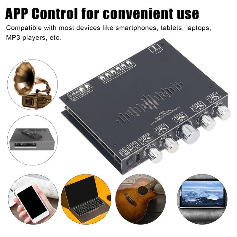 Dual Channel 160W Bluetooth 5 1 Audio Amplifier Board Module with Bass Treble Control - Image 4
