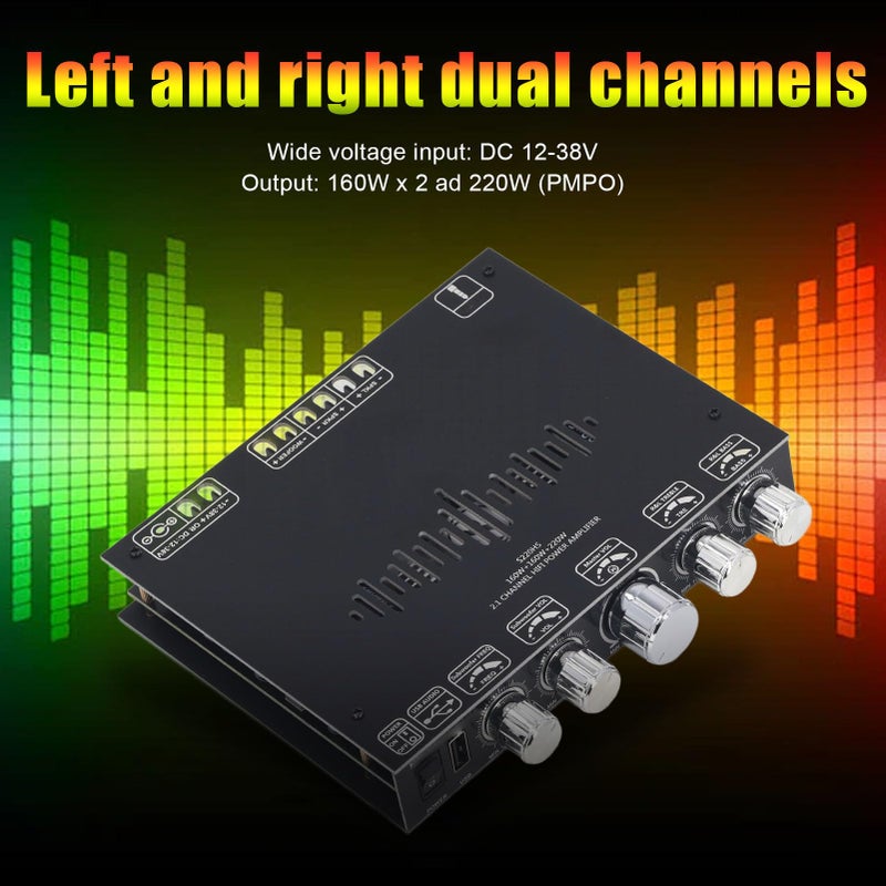 Dual Channel 160W Bluetooth 5 1 Audio Amplifier Board Module with Bass Treble Control - Image 3