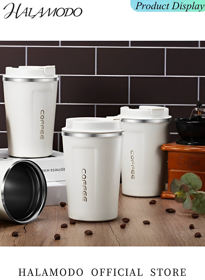 هالامودو كوب سفر معزول ومفرغ من الفولاذ المقاوم للصدأ سعة 17 أونصة مقاوم للانسكاب مع غطاء كوب تخييم قابل لإعادة الاستخدام للقهوة والشاي - Image 5