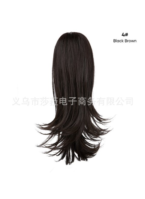 Long Multi-layer Wig Tail Womens Realistic Two-use Fiber Tiger Clip Ponytail European Style Cross-border Hair Accessory 4#