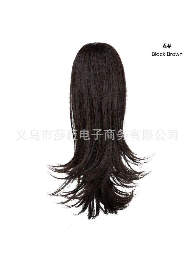 Generic Long Multi-layer Wig Tail Womens Realistic Two-use Fiber Tiger Clip Ponytail European Style Cross-border Hair Accessory 4# 