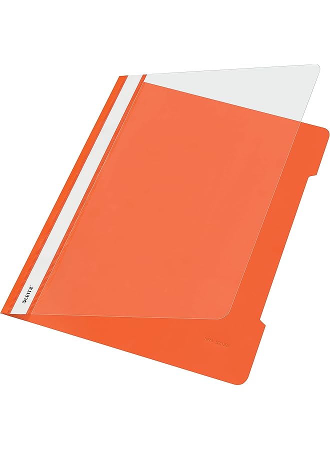 ليتز مجلد قياسي مقاس A4 مع حقل ملصقات طويل PVC مقاس A4 برتقالي - Image 1