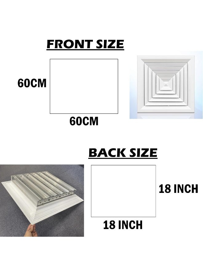 Biella Aluminum Air Supply And Return Diffusers Square Ceiling Ventilation Solutions For Studios Hospitals Theaters Classrooms And Office Supply 18 Inch X 18 Inch  - Image 2