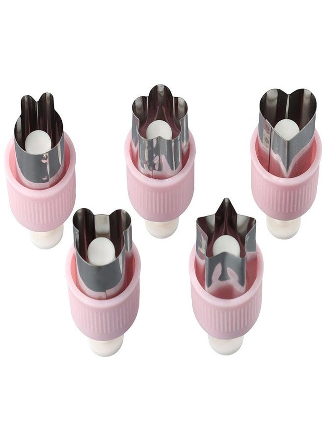 hobbyme Stainless Steel Mini Cookie Cutters Cake & Pastry Rings Vegetable Cutters Shapes 5 PCS DIY Fruit Stamps Mold - Image 1