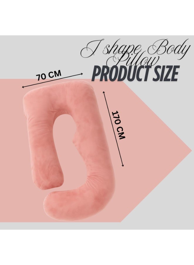 Pregnancy Pillow, Full Body Maternity Pillow for Pregnant Women, Sleeping Support for Back, Hips, Legs, Belly, Pain Relief, Ergonomic Orthopedic Cushion (Pink) - Image 3