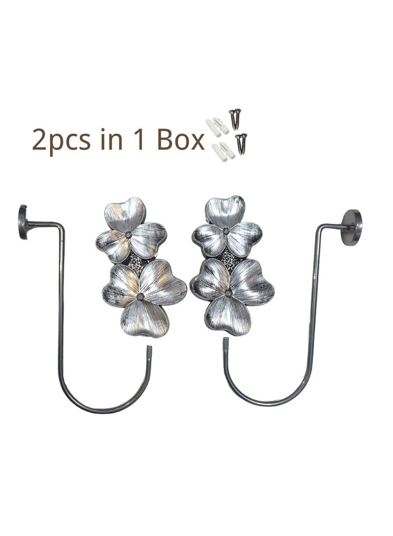 QBAID مساند ستائر عدد 2 – خطافات جدارية لتثبيت الستائر وإضفاء لمسة ديكور أنيقة - Image 4