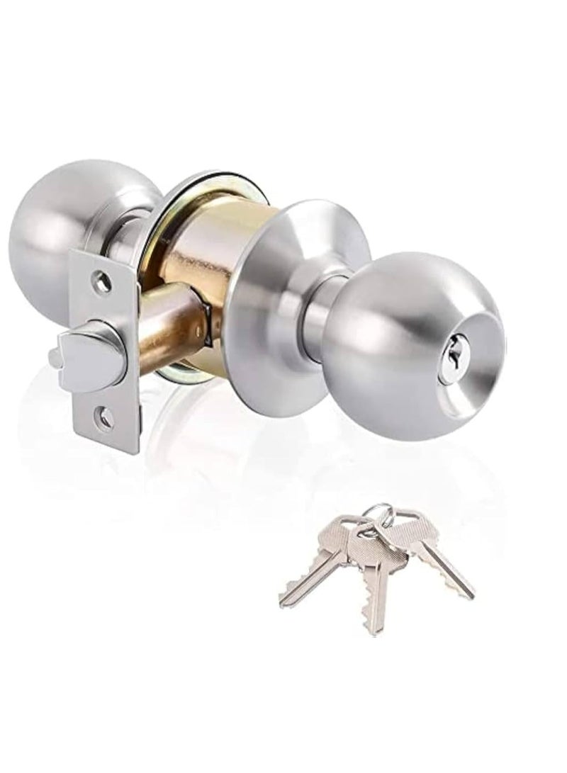 KNP KNP Knob Set 587 - SS is a high-quality stainless steel door knob designed for security, durability, and modern aesthetics.  - Image 1