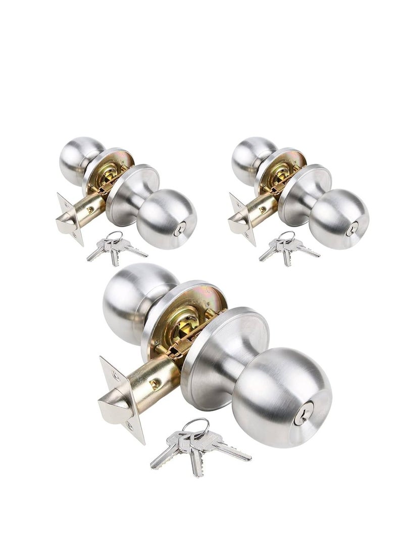 KNP KNP Knob Set 587 - SS is a high-quality stainless steel door knob designed for security, durability, and modern aesthetics.  - Image 2