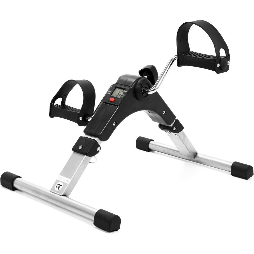 Home Exerciser, Folding Fitness Pedal Stepper Exercise Machine LCD Display Indoor Cycling Bike Stepper with Adjustable Resistance For Home Office Gym