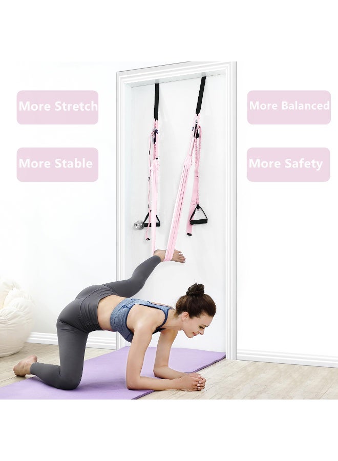 كيلا حزام تمديد اليوجا، حزام تمديد اليوجا المساعد لثني الساق والخصر والظهر، إصدار مطور مع مرساة باب وحبل مقاومة وحزام تمديد ومدرب انقلاب للرقص والبيلاتس واليوجا الجوية واللياقة البدنية - Image 4