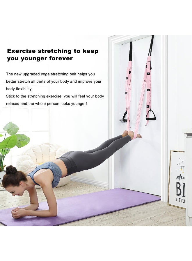 كيلا حزام تمديد اليوجا، حزام تمديد اليوجا المساعد لثني الساق والخصر والظهر، إصدار مطور مع مرساة باب وحبل مقاومة وحزام تمديد ومدرب انقلاب للرقص والبيلاتس واليوجا الجوية واللياقة البدنية - Image 5