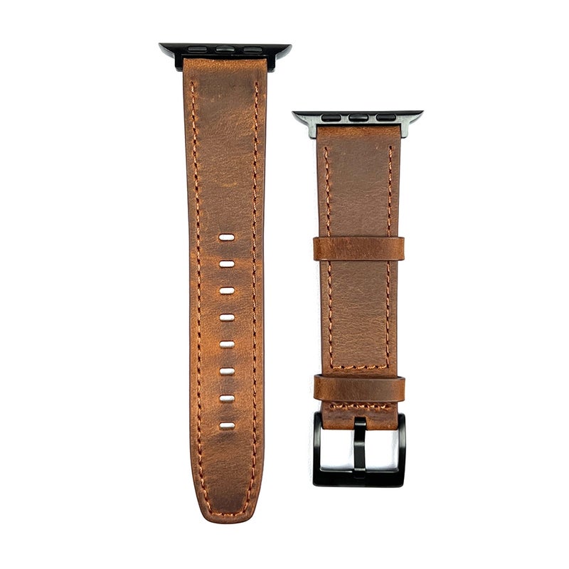erorex For Apple Watch Se 40Mm Retro Texture Leather Watch Band(Brown) - Image 1