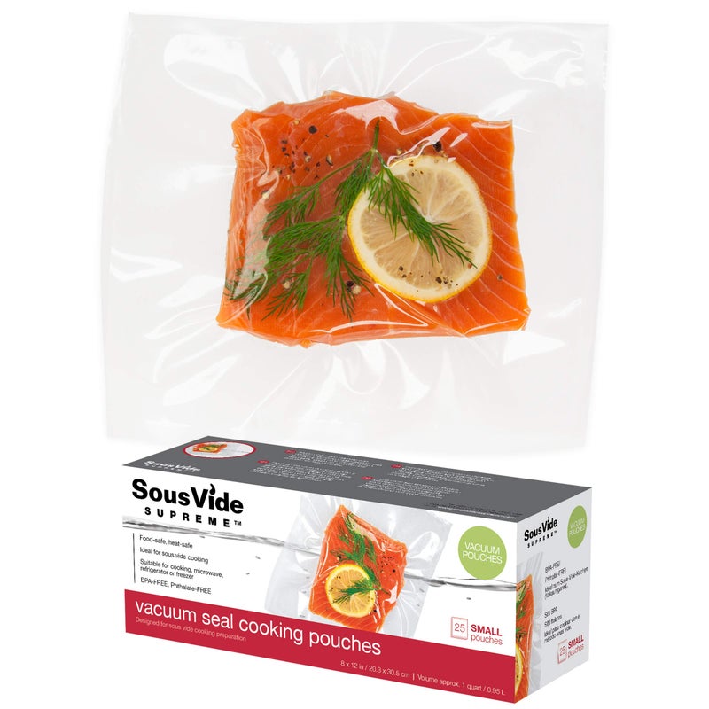 SOUS VIDE SUPREME SousVide Supreme Vacuum Seal Cooking Pouches 8x12 inches1 Quart 25 Pouches 