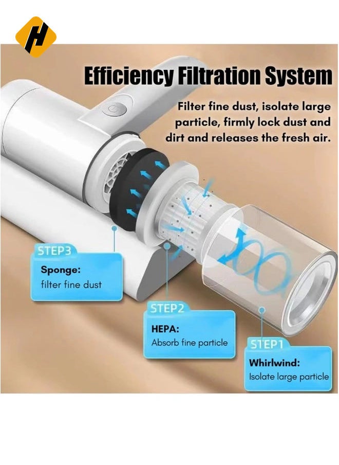 HuHa - UV Vacuum Cleaner, Wireless Handheld Sofa Strong Suction Cleaning Machine, Portable Cordless Mite Removal Cleaner for Sheet, Carpets, Pillows - Image 1