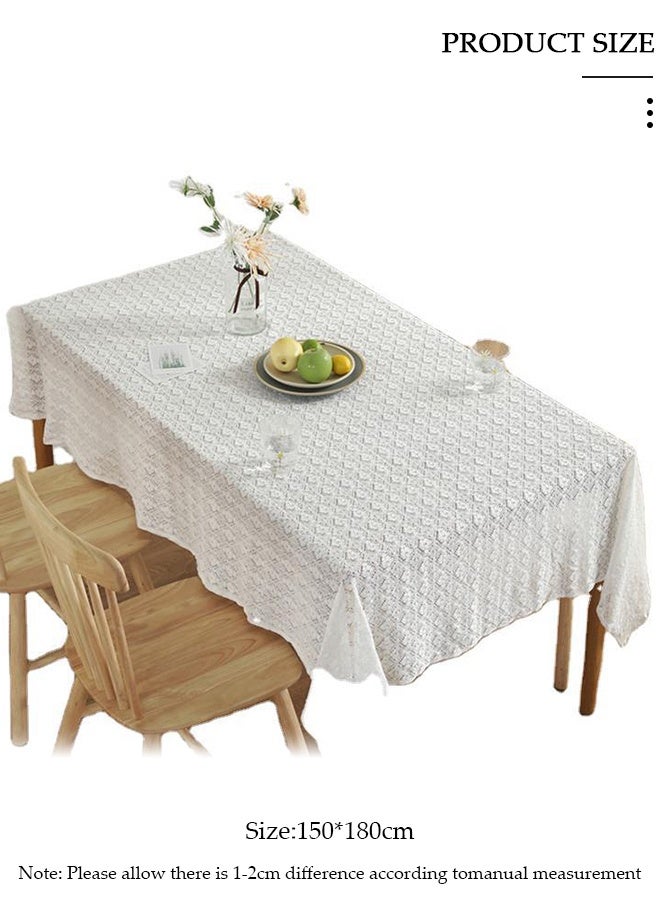 DUNISO ريفي نمط مفرش المائدة الكروشيه الجوف تحديد الموقع للمطبخ طاولة القهوة طاولة طعام حفل زفاف منضدية الديكور 140*180 سنتيمتر - Image 3