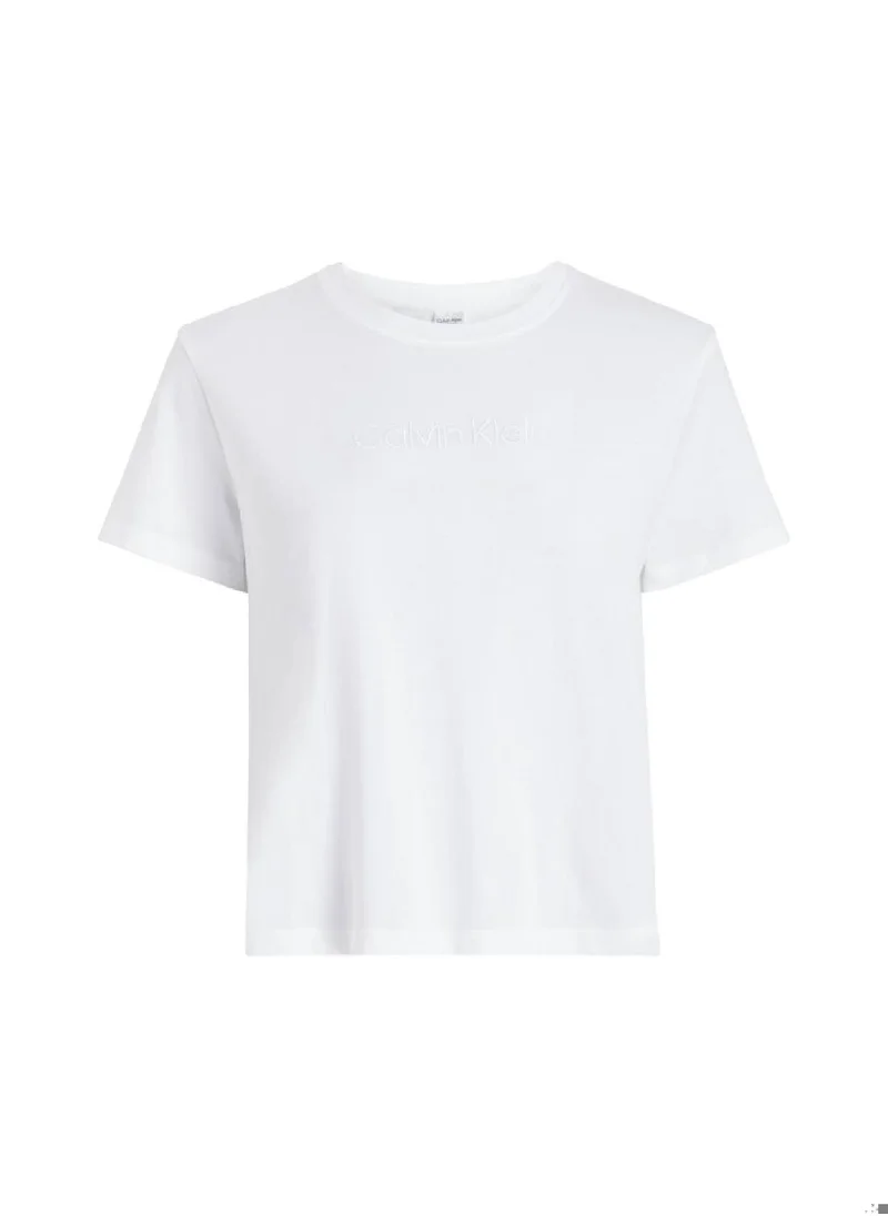 CALVIN KLEIN Women's Pyjama Top - Pure Cotton, White - Cotton