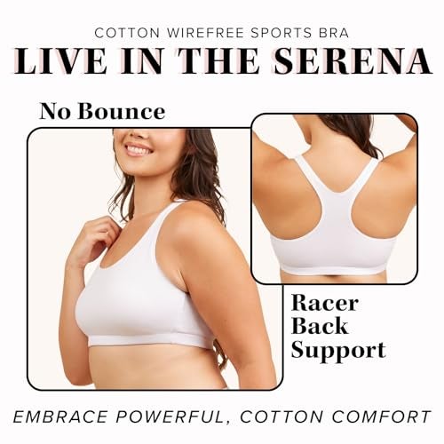 Leading Lady Sports Bra for Women - The Serena Wirefree Sports Bra - White - Image 4
