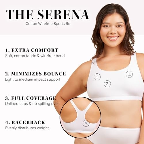 Leading Lady Sports Bra for Women - The Serena Wirefree Sports Bra - White - Image 2