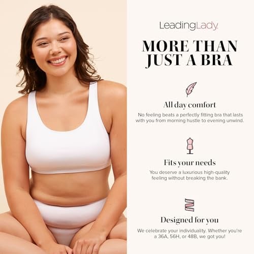 Leading Lady Sports Bra for Women - The Serena Wirefree Sports Bra - White - Image 3