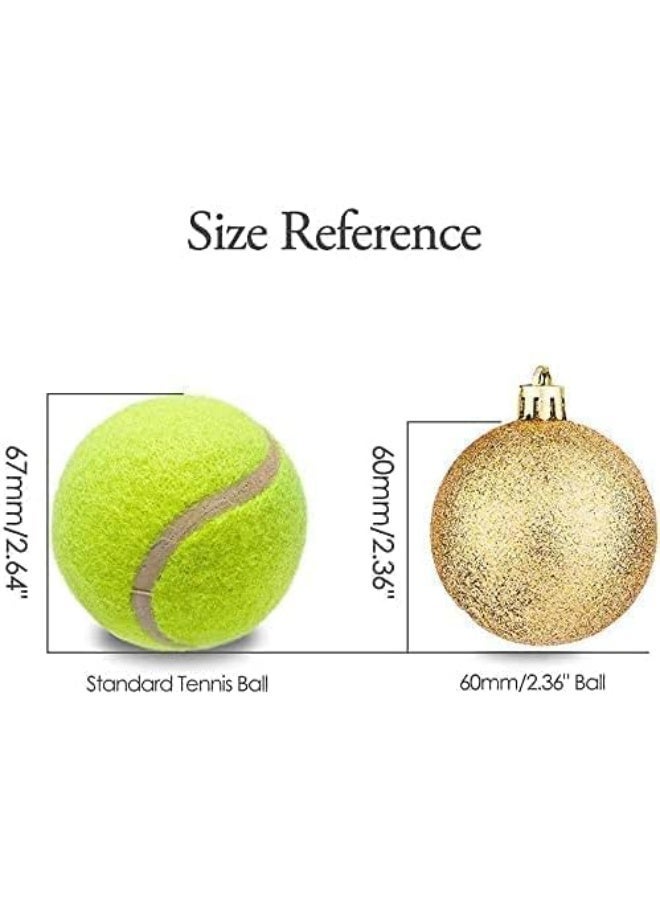 أس تس إل زينة معلقة على شكل كرة شجرة عيد الميلاد، ديكورات منزلية ذهبية، 24 قطعة، 6 سم - Image 2