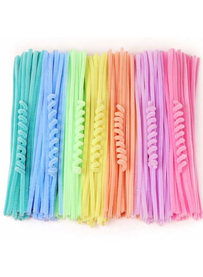 ميتوي 300 قطعة منظفات الأنابيب السميكة لوازم الحرف 7 تشكيلة باستيل معكرون لون الشنيل ينبع لمشاريع الفن والحرف الإبداعية ديكورات ذاتية الصنع (لون الحلوى-300 قطعة) - Image 3