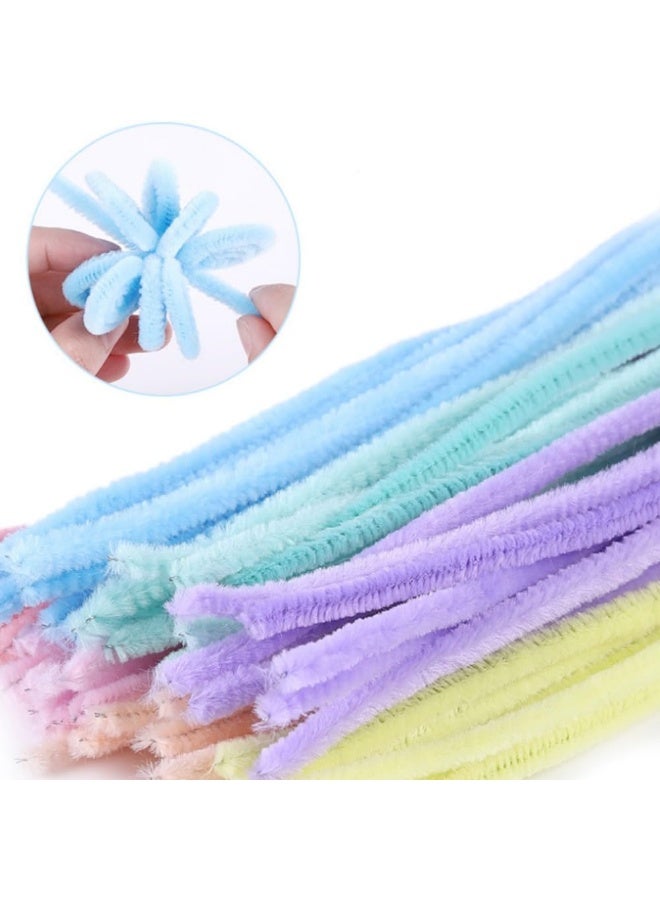 ميتوي 300 قطعة منظفات الأنابيب السميكة لوازم الحرف 7 تشكيلة باستيل معكرون لون الشنيل ينبع لمشاريع الفن والحرف الإبداعية ديكورات ذاتية الصنع (لون الحلوى-300 قطعة) - Image 5