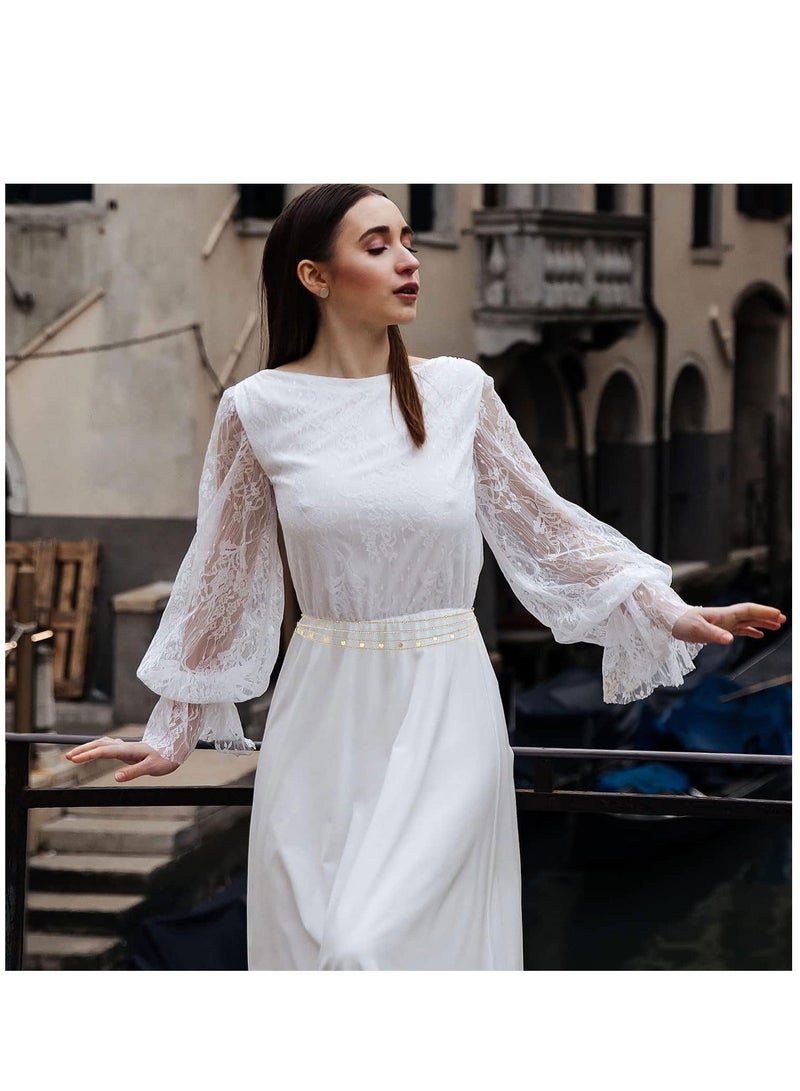 Y&D Metal Waist Chains for Woman Adjustable Body Link Belt Multilayered Belly Chain Set Glamorous Jewelry Women Perfect Summer Beach Jeans Dresses (4 Pieces) - Image 3