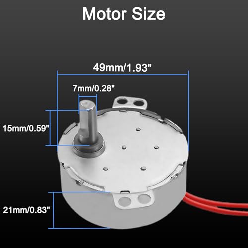 Fielect Synchronous Motor AC 12V 4-5RPM Turntable Motor CW/CCW Direction 4W TYC-50 D Shaft - Image 2