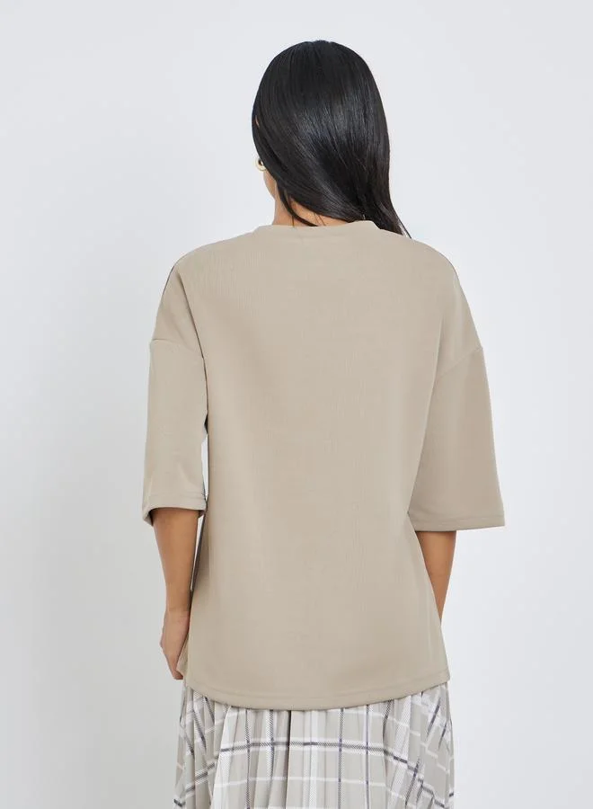 Styli Styli Solid Short Sleeve Oversized T-Shirt