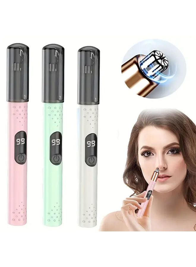 FS Color ميني مشذب شعر الأنف المحمول، قابل لإعادة الشحن عبر USB، تشغيل صامت، تصميم مريح للمنزل والسفر - Image 1