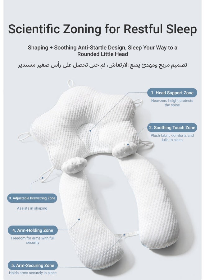 Baby Head Shaping Pillow Anti Flat Head & Anti Startle, Breathable Adjustable Newborn Sleep Pillow for 0-12 Months Boys Girls, Crib Bassinet Travel Use - Image 3