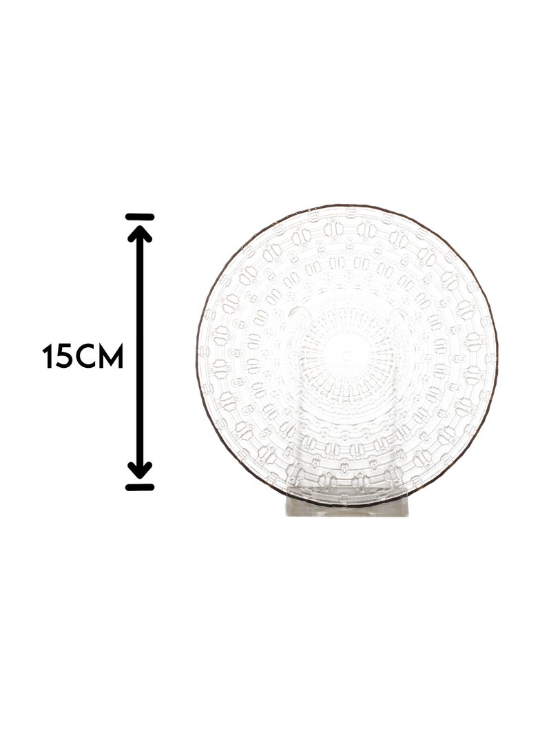 Dania A set of glass dessert plates with a metal stand, 6 pieces The plate size is 15 cm  - Image 5
