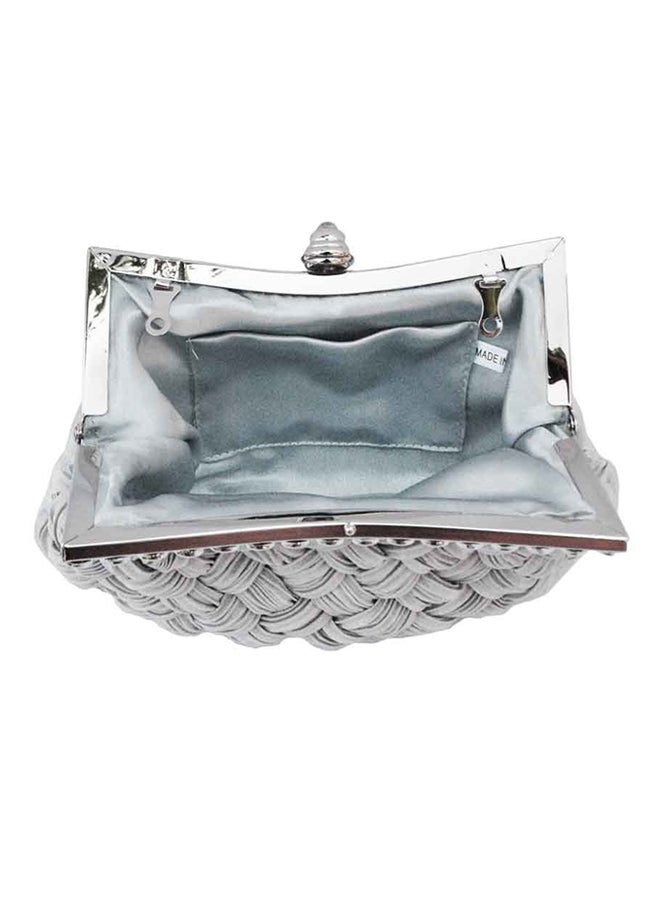 Rhinestone Studded Clutch Grey - Image 3