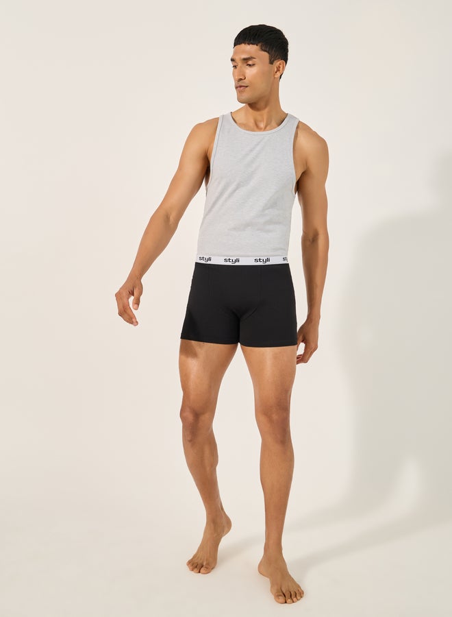 Styli Styli Pack of 5 - Cotton Stretch Solid Trunks  - Image 3