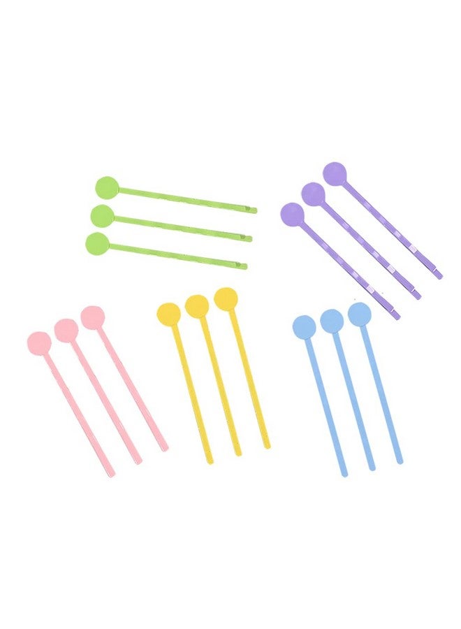 ccHuDE 80 Pcs Blank Tray Hair Pins Colorful Metal Bobby Pins Hair Styling Pins Flat Pads Bobby Pins Decorative Hair Pins for DIY - Image 1