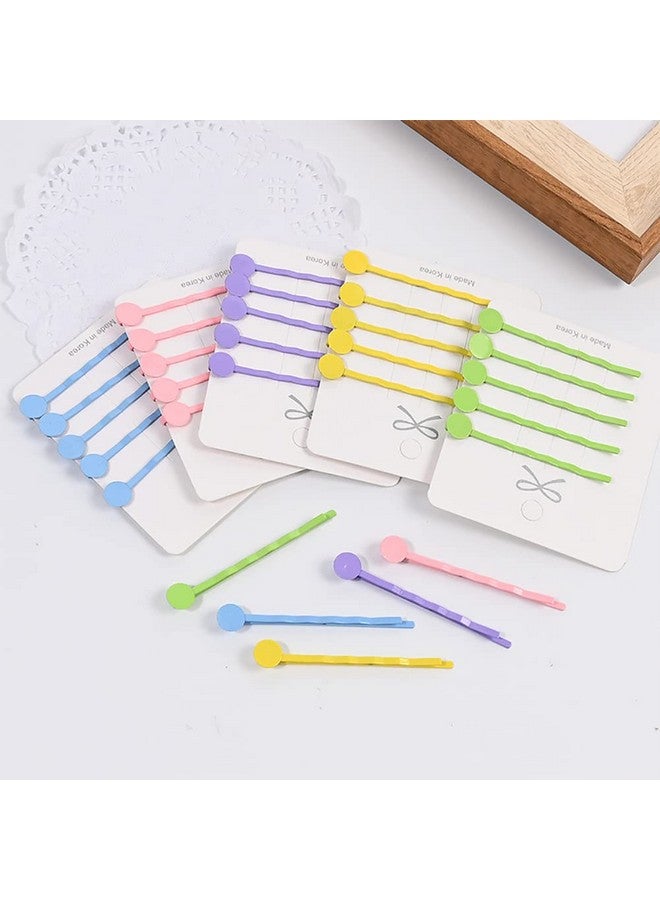 ccHuDE 80 Pcs Blank Tray Hair Pins Colorful Metal Bobby Pins Hair Styling Pins Flat Pads Bobby Pins Decorative Hair Pins for DIY - Image 5