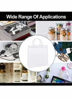 Excefore Clear PVC Gift Bags Reusable Transparent Shopping Bag Gift Wrap Tote with Handles for Wedding Flowers Birthday Valentines Day Party Bags 15 x 7 x 16cm(10Pcs)  - Image 5