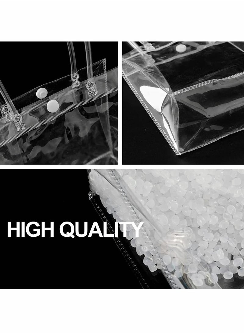 Excefore Clear PVC Gift Bags Reusable Transparent Shopping Bag Gift Wrap Tote with Handles for Wedding Flowers Birthday Valentines Day Party Bags 15 x 7 x 16cm(10Pcs)  - Image 2