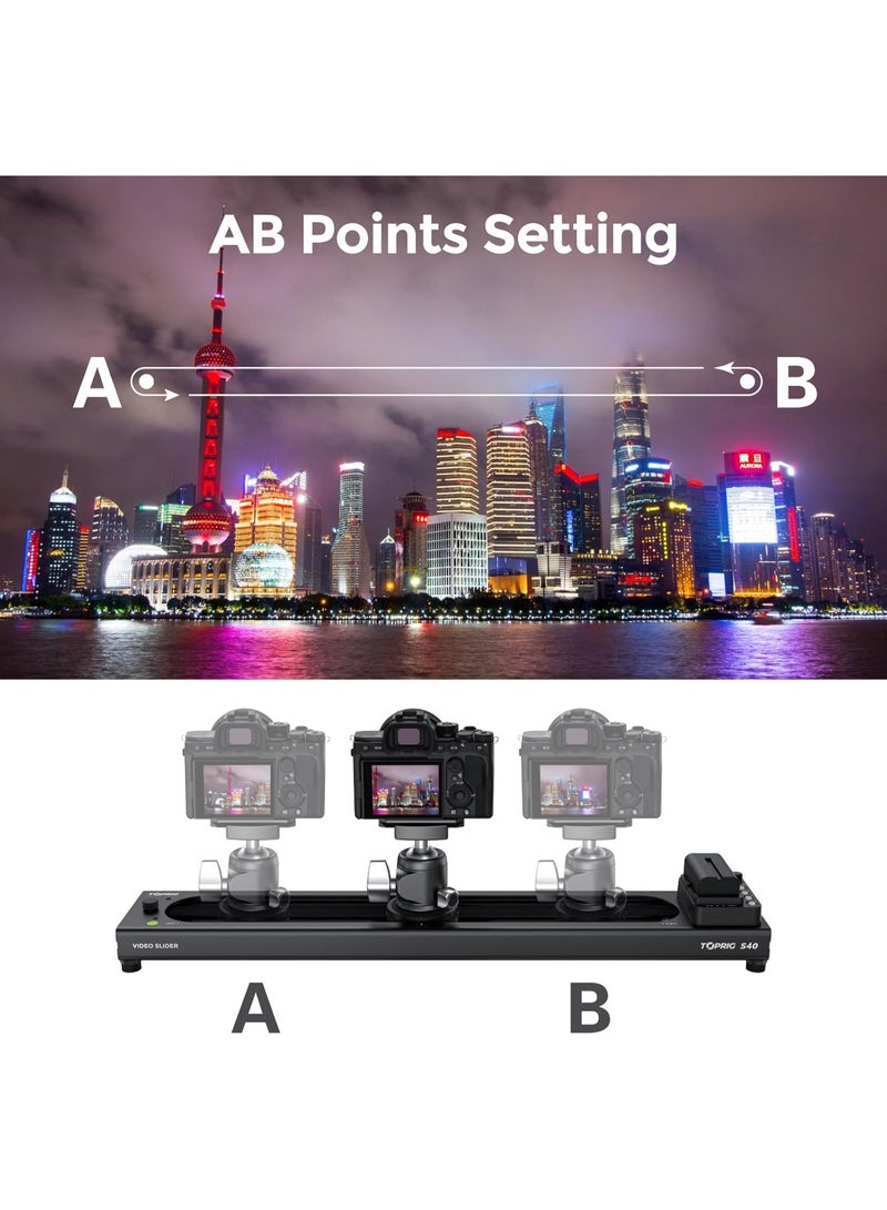 Accsoon AA-S01 TopRig S40 Motorized Camera Slider – 8.9" Portable Motorized Video Slider for Smooth Cinematic Shots, Time-Lapse & Video Production - Image 5