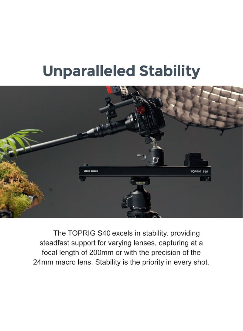 Accsoon AA-S01 TopRig S40 Motorized Camera Slider – 8.9" Portable Motorized Video Slider for Smooth Cinematic Shots, Time-Lapse & Video Production - Image 2
