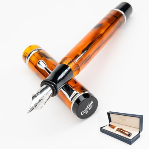 Conklin Duragraph Fountain Pen Amber - Stub Nib, Premium Writing Instrument for Calligraphy & Signatures - Image 1