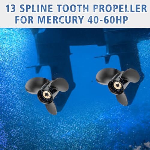 Qiclear 10 3/8 x 13 (13 Spline Tooth) 48-73136A45 OEM Upgrade Aluminum Outboard Propeller fit Mercury Motos 30-70HP, Rh - Image 5