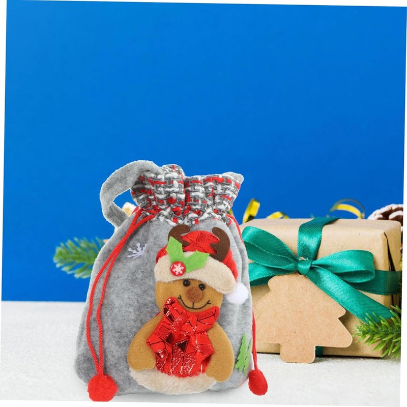 Assorted Color Christmas Drawstring Goodie Bags 23 5x20 5cm Party Favor Tote Pouch - Image 3