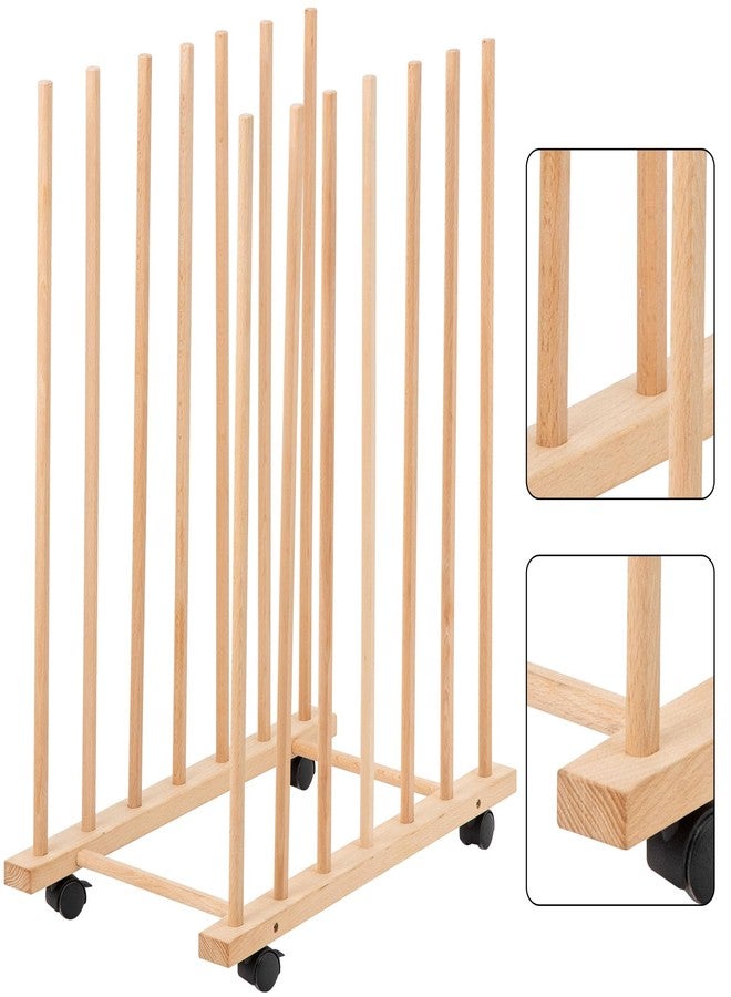 Somime Large Art Storage Rack with Four Caster Wheels - Wooden Canvas Storage Stand Can Well Hold Up to 60" Drawing Boards, Prints, Panels, Paintings, and Artworks Display - Image 1