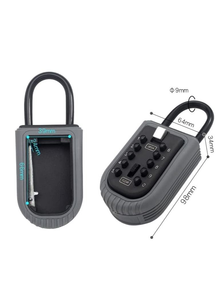 Excefore Key Safe, Portable Weatherproof Lock Box for Keys Outdoor with Removable Shackle, Hangable Combination Key Lock Box for Home Office Garage School Airbnb to Share  - Image 5