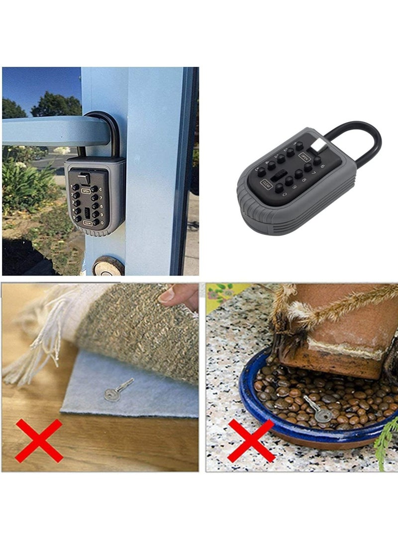 Excefore Key Safe, Portable Weatherproof Lock Box for Keys Outdoor with Removable Shackle, Hangable Combination Key Lock Box for Home Office Garage School Airbnb to Share  - Image 2