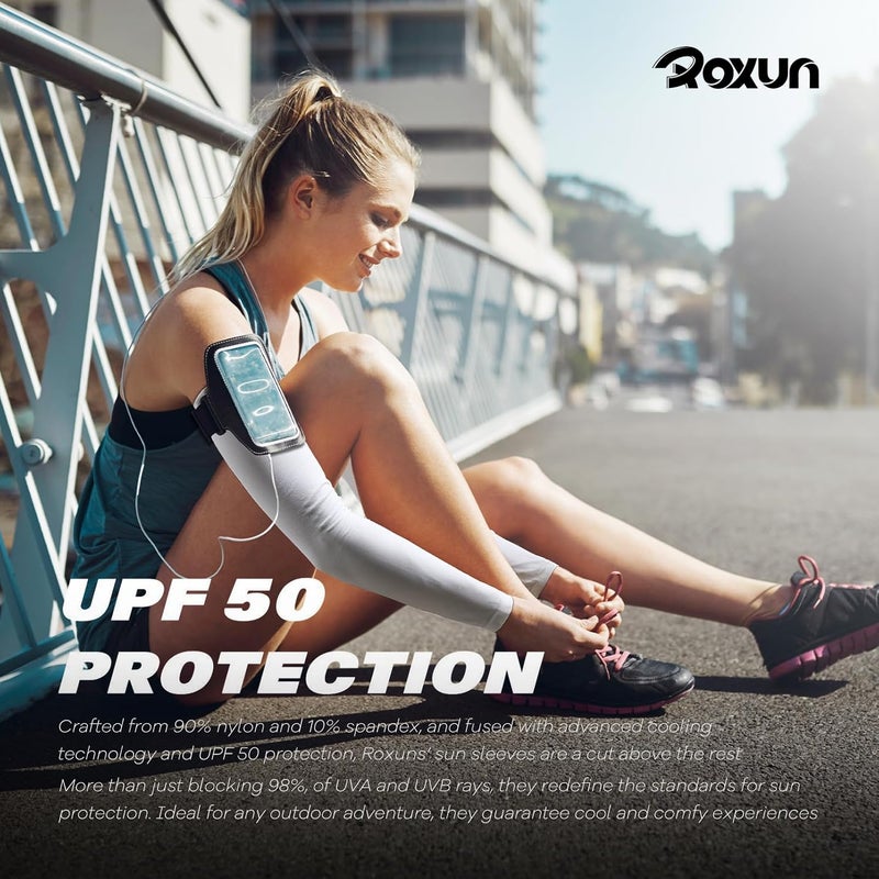 ROXUN UV Sun Protection Cooling Sleeves,Compression Cricket Sports Hand Cover for Men/Women - Image 5