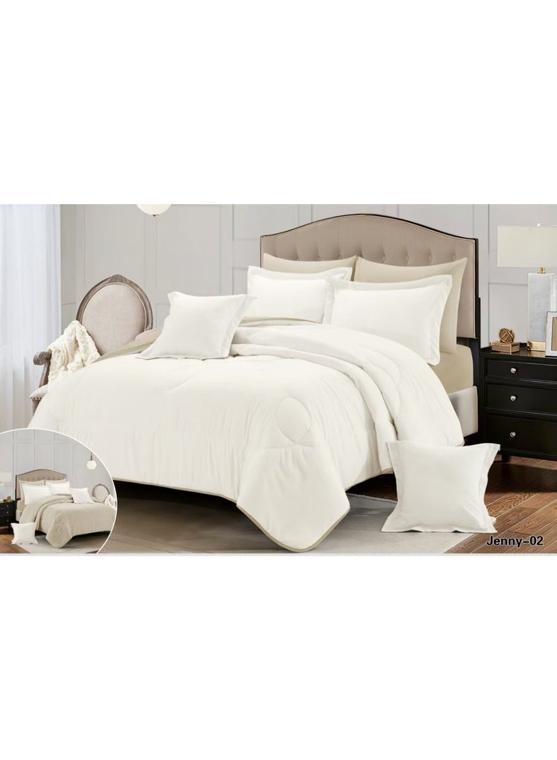 MingLi Double bed set, plain hotel style, double sided, to give you the perfect sleep, made of microfiber, size 230*250 cm - Image 1